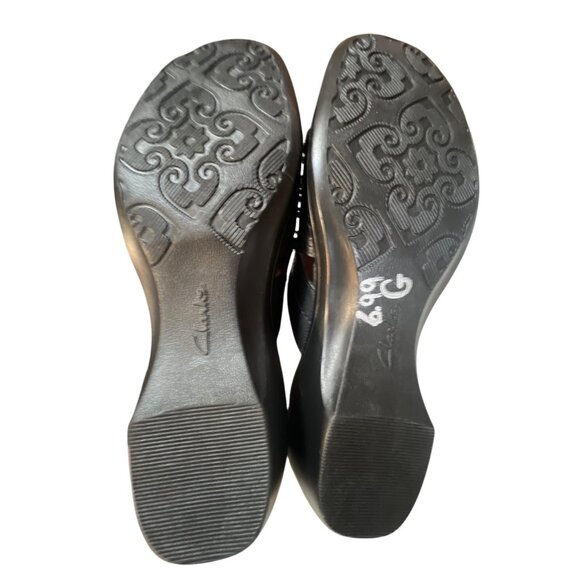 Clarks Black Woven Slide Sandals Womens Size‎ 8.5 Comfortable Slip-On Shoes - Picture 5 of 7